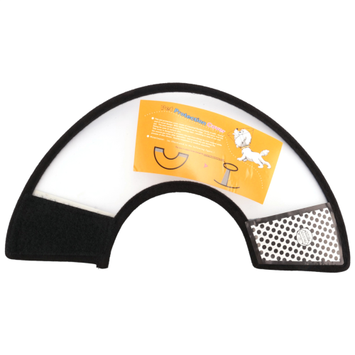 Elizabethan Pet Wound Healing Cone E- Collar White with Black