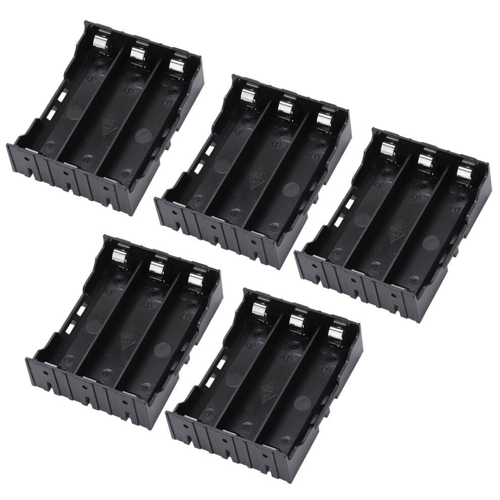 5Pcs Plastic 3 X 3.7V 18650 Batteries 6 Pin Battery Holder Case Black 4854041981998