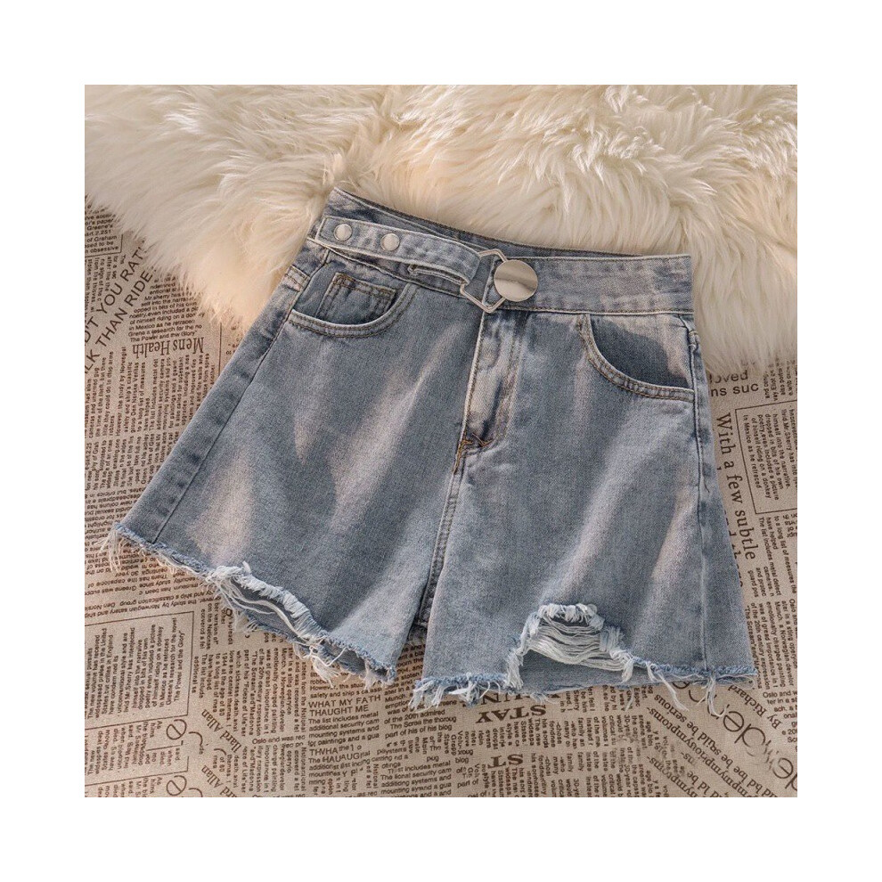 (shorts,130cm/51.18in)Ensemble chemise et short en jean fille confortable et respirant à fleurs