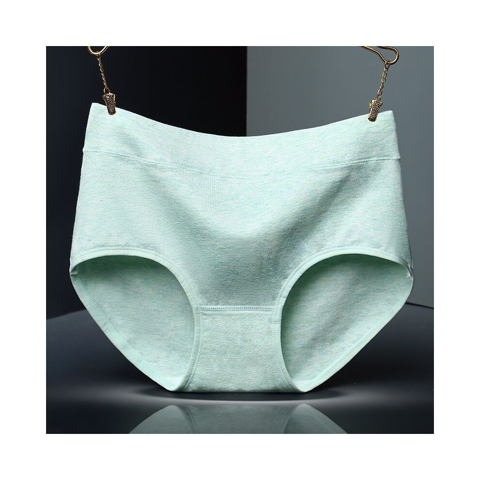 ( Green,XXL)Culotte élégante mi-hauteur couleur coton femme douce légère respirante sous vêtement à porter tous les jours