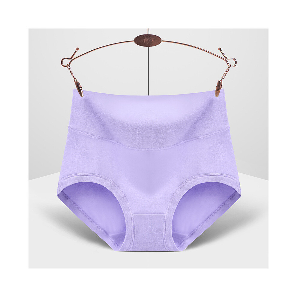 ( Purple,L)Sous vêtement femme confortable taille haute coton grande taille avec tissu respirant et motif minceur
