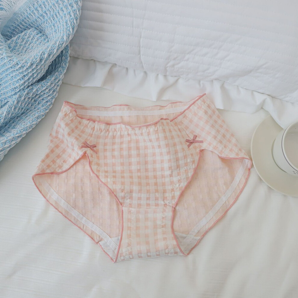 (Pink,XL)Slip femme design à carreaux classique dans des tons doux pour armoire jeune femme tendance