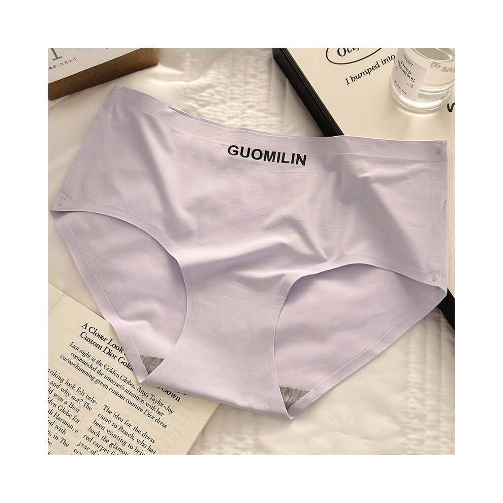 (Purple,M)Slip femme en soie glacée de qualité supérieure sous vêtement été doux respirant confortable taille moyenne