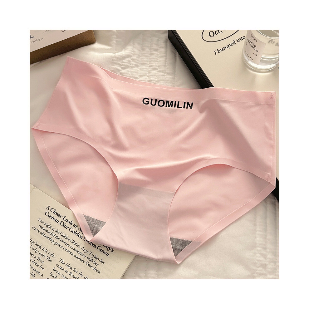 (Pink,XXL)Slip femme en soie glacée de qualité supérieure sous vêtement été doux respirant confortable taille moyenne