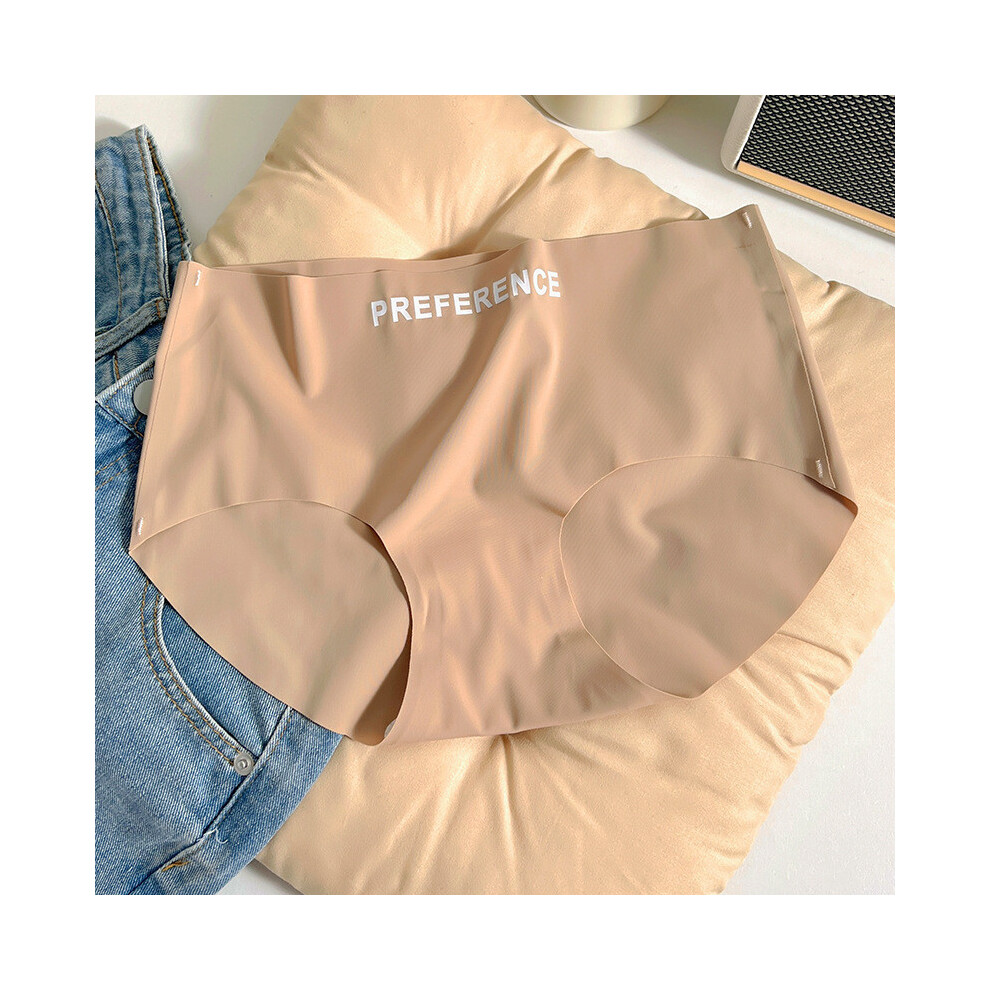 (Coffee,XL)Sous vêtement femme confortable respirant en soie glacée avec design sans couture à porter été
