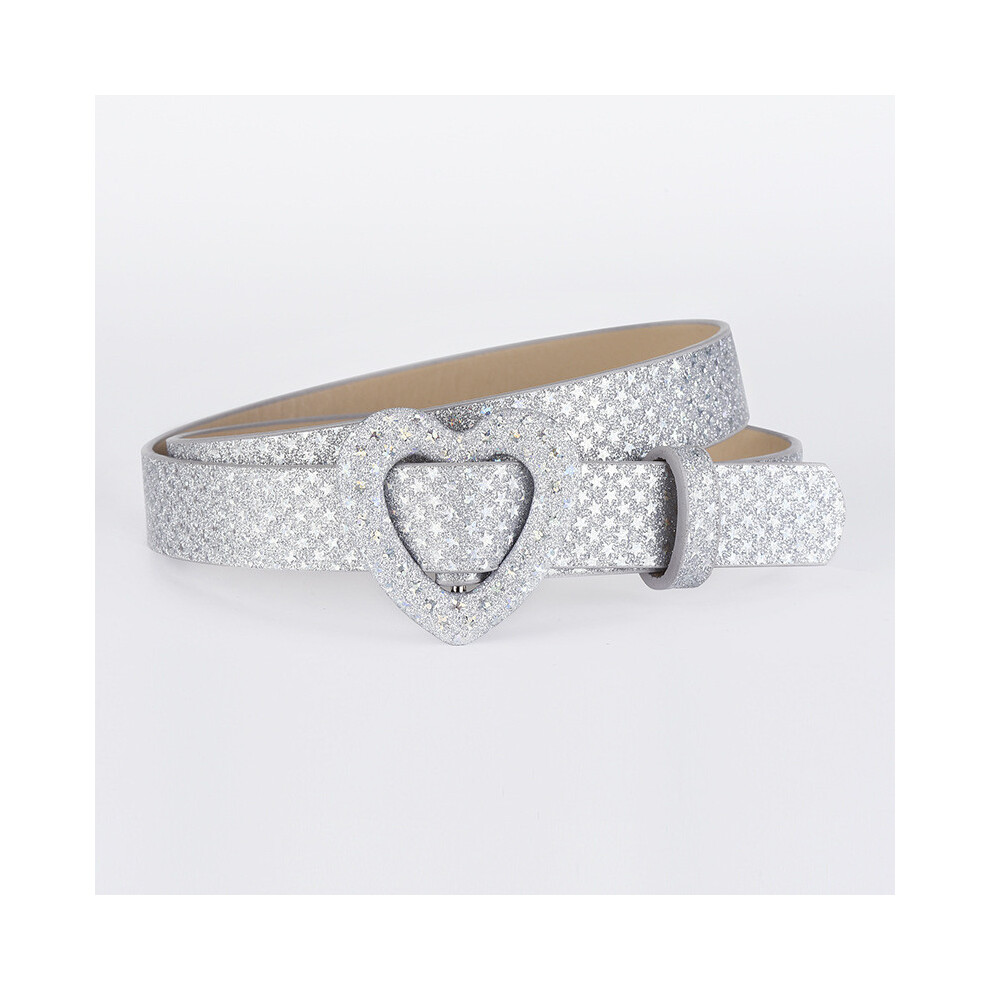 (Silver Star)Ceinture fantaisie Shein Temu enfants Pu décorative avec broches colorées boucles styles