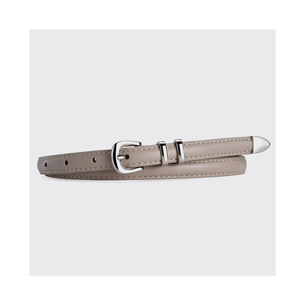 (Beige)Ensemble ceinture trois pièces en cuir PU pour femme à la mode et minimaliste à porter décontracté