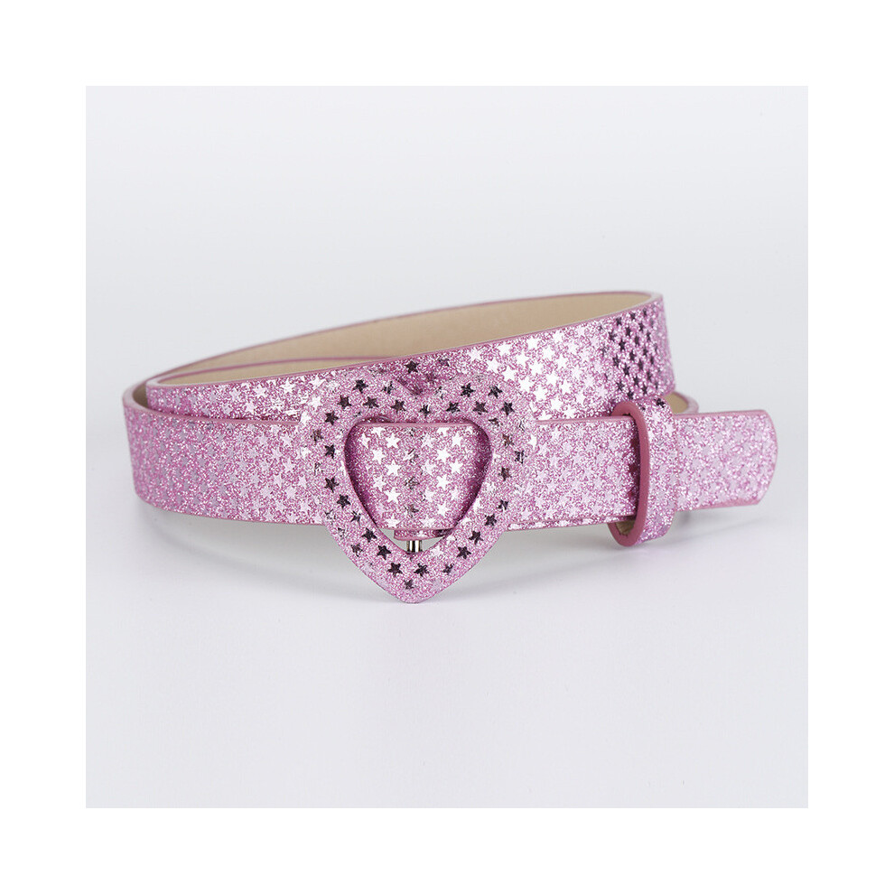 (Fuchsia Star)Ceinture fantaisie Shein Temu enfants Pu décorative avec boucle de style épingle colorée