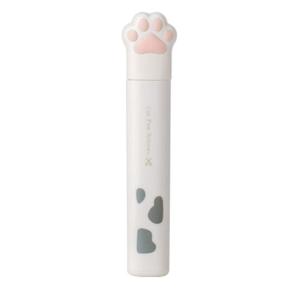 (white) New Arrival Kawaii Portable Mini Cat's Paw Art Scissors Household Multifunctional Hand Scissors School Stationery