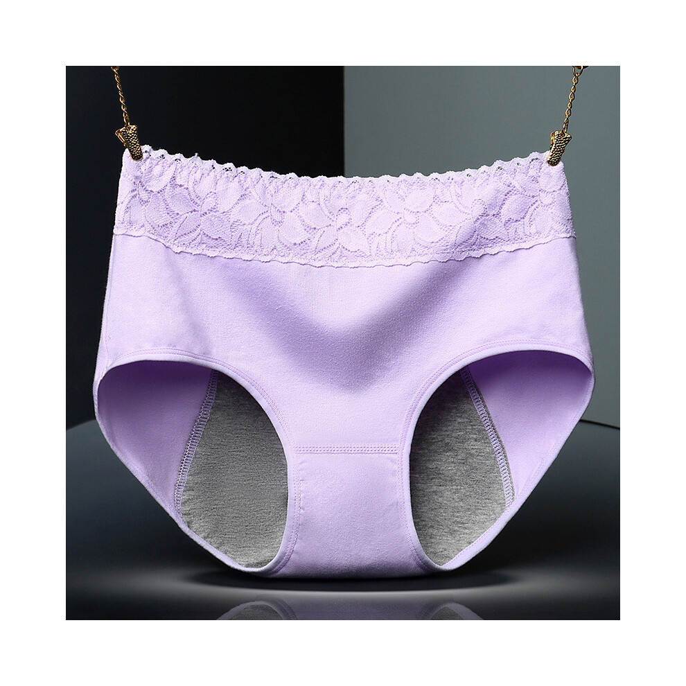 (Light Purple,M)Culotte élégante en coton pour femme d'époque avec bordure en dentelle douce et excellentes caractéristiques étanche