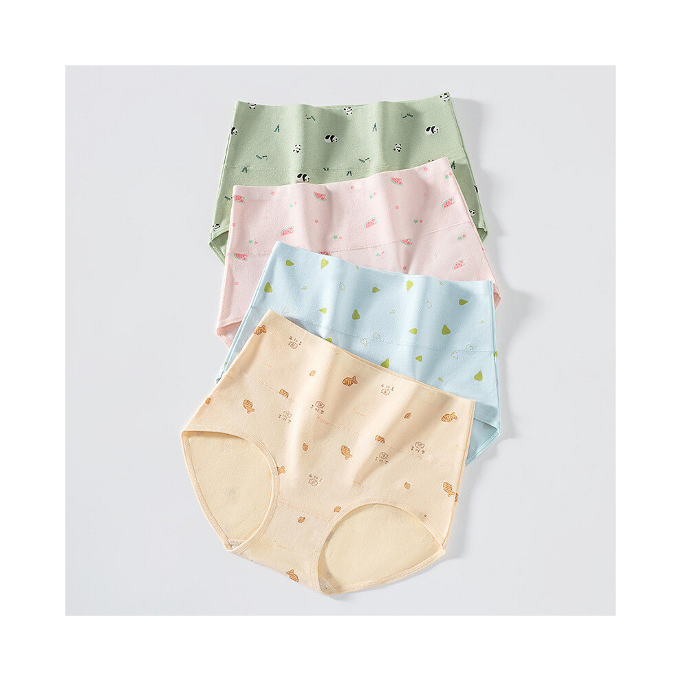 (StyleB,XL)Ensemble de sous-vêtements taille haute en coton contrôle du ventre respirant antibactérien culotte femme emballé lot de 4
