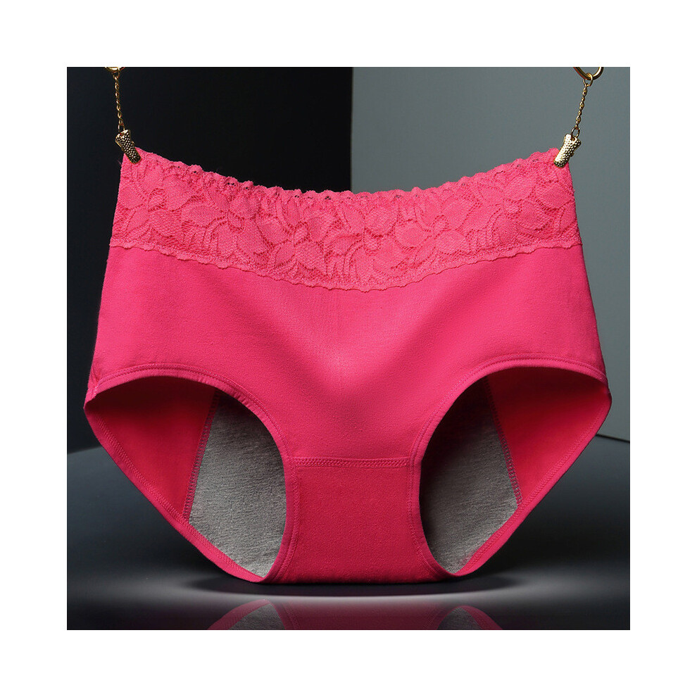 (Watermelon Red,L)Culotte élégante en coton pour femme d'époque avec bordure en dentelle douce et excellentes caractéristiques étanche