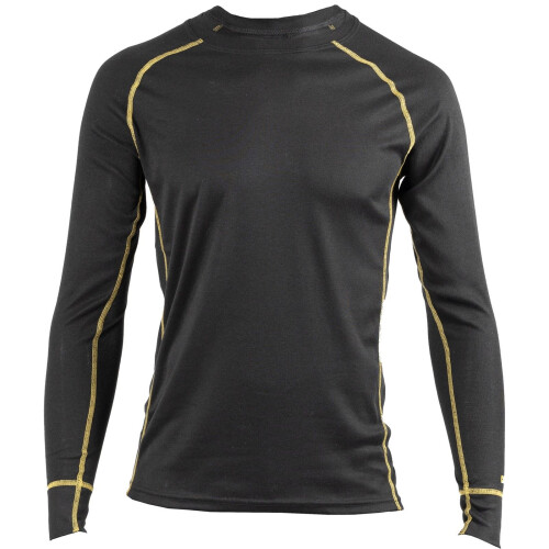 CAT (Black, L) Caterpillar Thermo Polyester Men's Black Base Layer Shirt 1