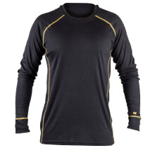 (Black, L) Caterpillar Thermo Polyester Men's Black Base Layer Shirt