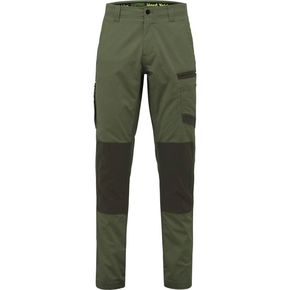 (Green, 40") Hard Yakka Raptor Active Cotton Men's Green Outdoor Trousers 9357732491288