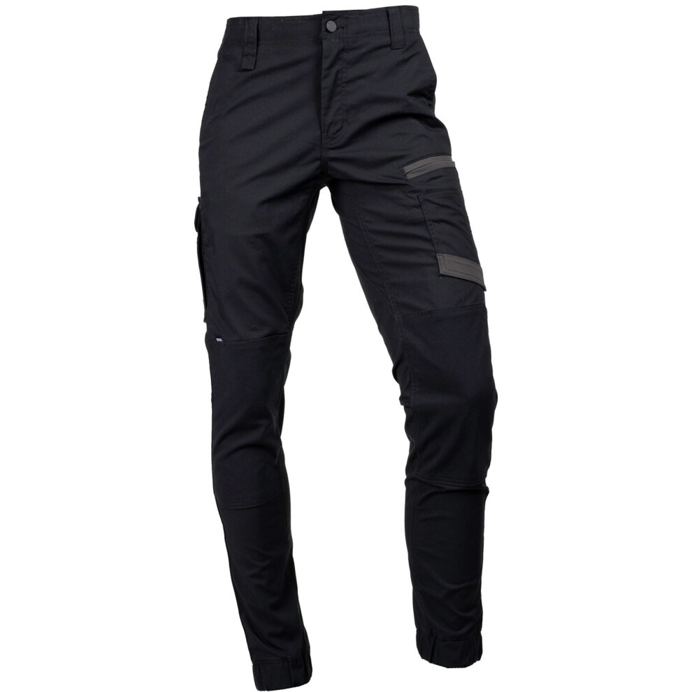 (Black, 34) Hard Yakka Raptor Cuff Cotton Men's Black Outdoor Trousers 9357732187631