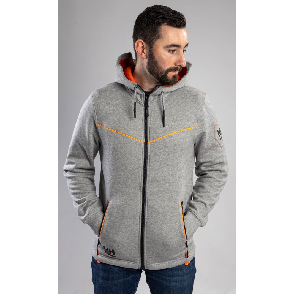Helly Hansen Workwear Men's Grey Chelsea Evolution Cotton Hoodie Large - Image 4