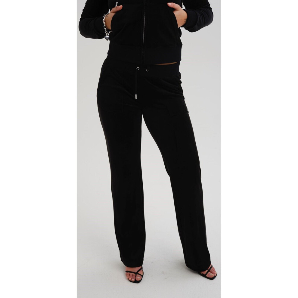 (Black, XL) Juicy Couture Del Ray Polyester Women's Black Joggers
