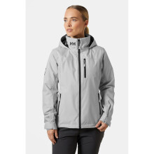 (Grey, S) Helly Hansen Sport Crew Hooded Midlayer Sailing 2.0 Women's Grey Sailing Jacket