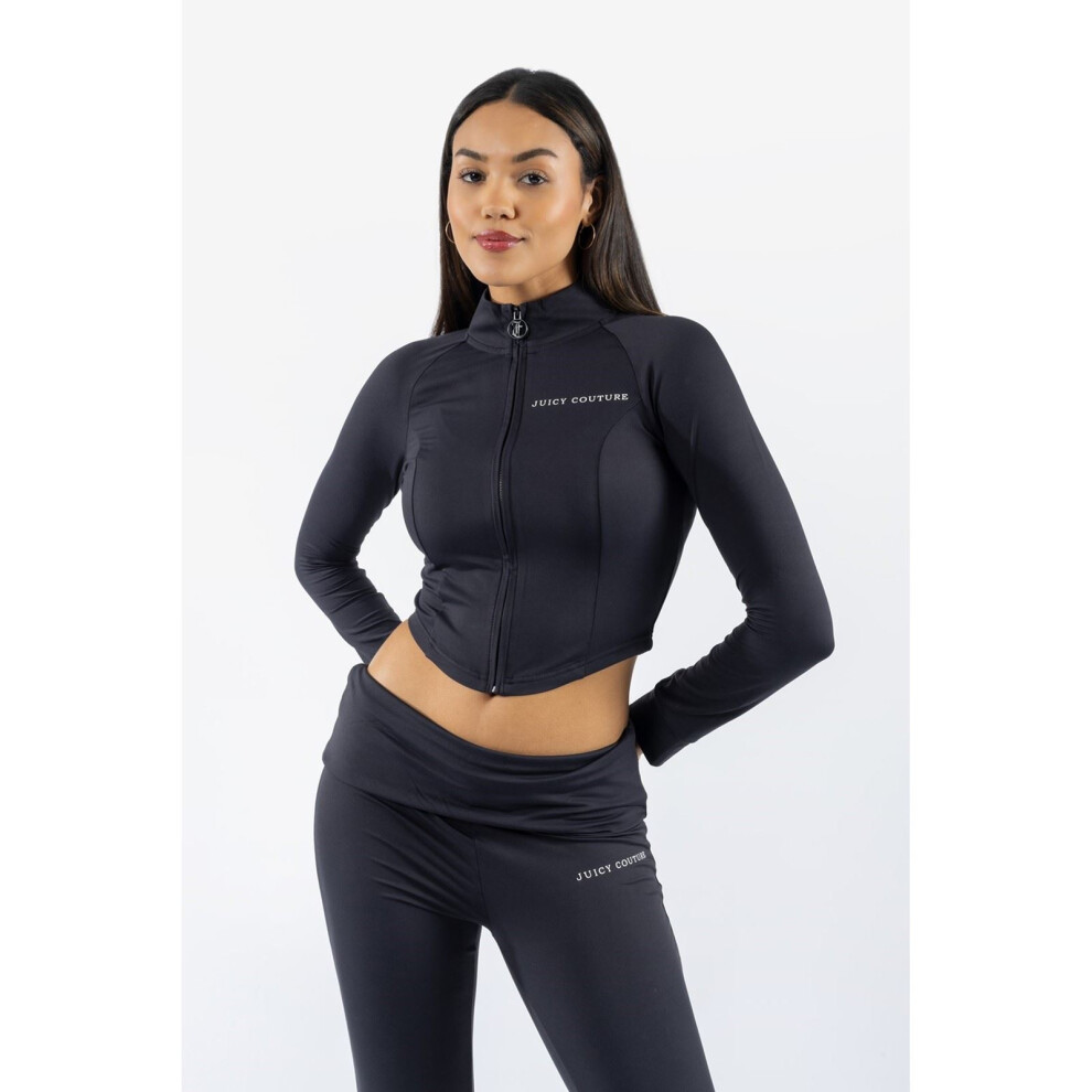 (Black, L) Juicy Couture Morgan Nylon Women's Black Sweatshirt