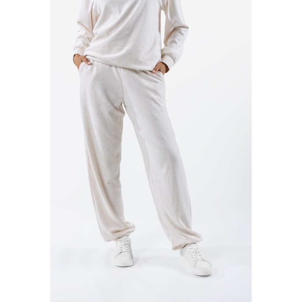 (Cream, S) Juicy Couture Davidson Gold Polyester Women's Cream Track Pants