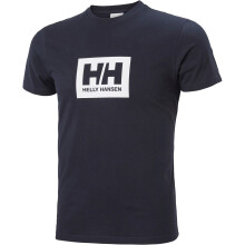 (Blue, XL) Helly Hansen Sport HH Box Cotton Men's Blue T-Shirt