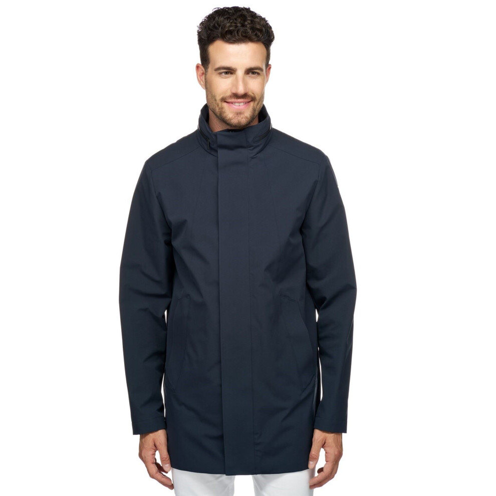 (Blue, 44") Geox M SPHERICA Men's Blue Straight Coat