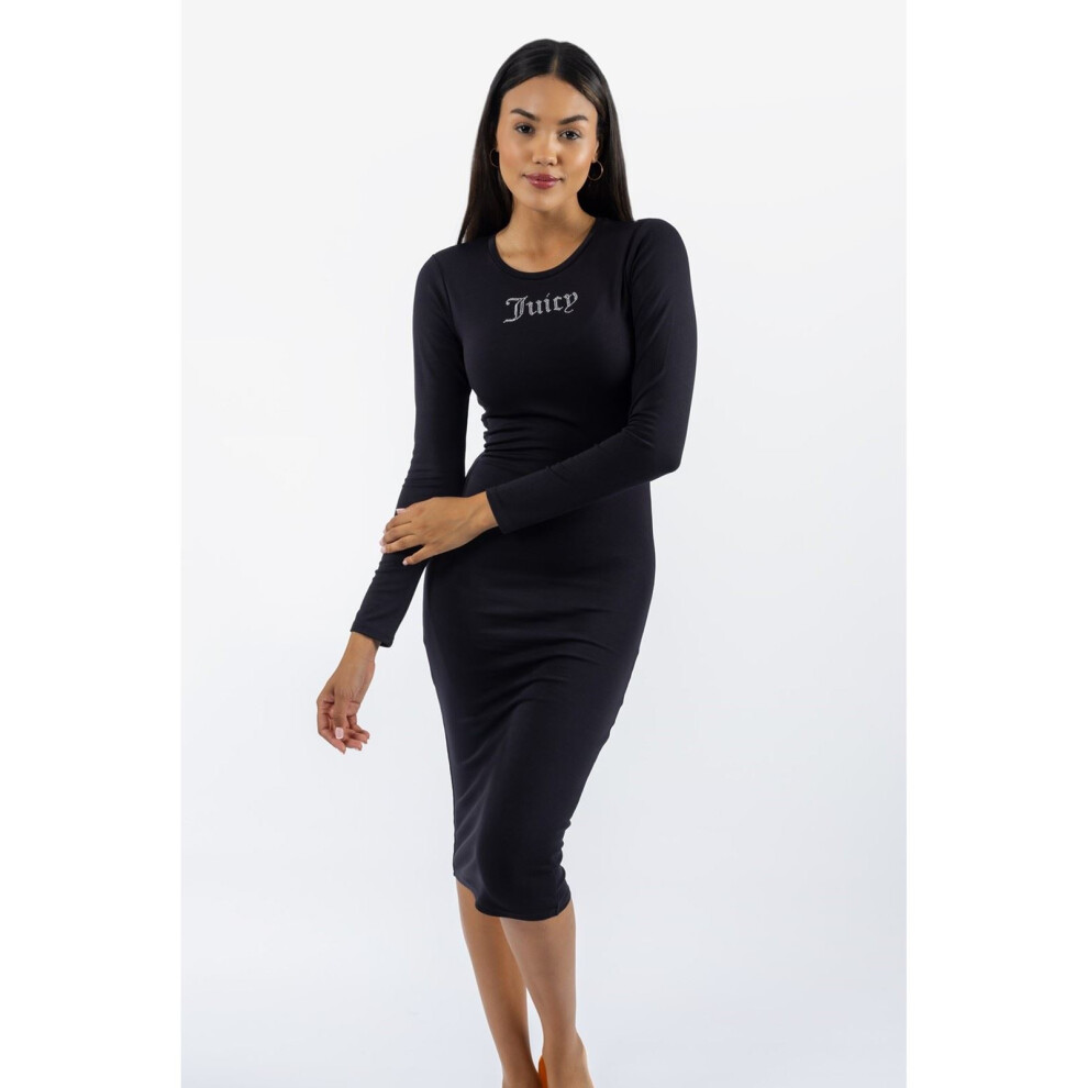 (Black, M) Juicy Couture Dizzie Modal Women's Black Casual Dress