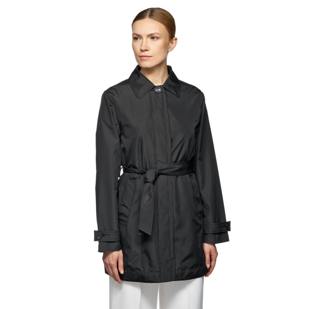 (Black, 14) Geox W SOLEIL Women's Black Trench Coat