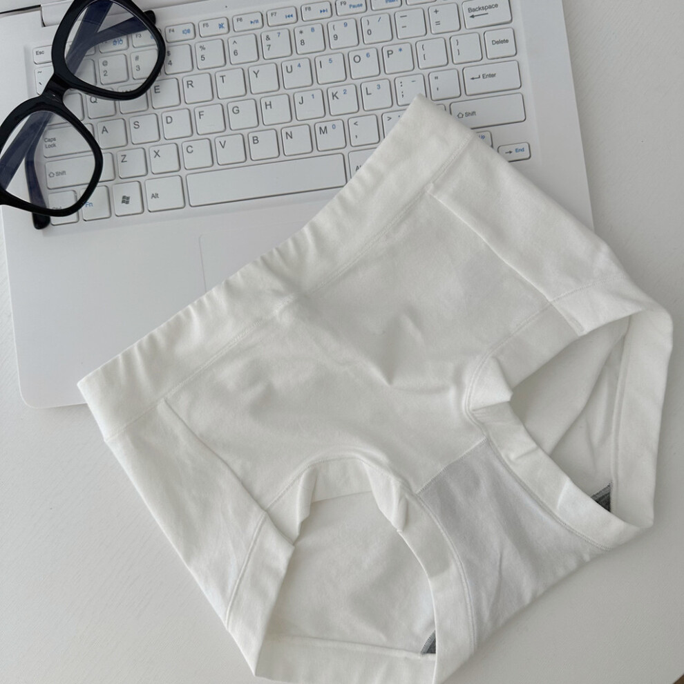 (White,L)Boxer confortable N907 coton taille moyenne pour femme avec tissu respirant et design élégant idéal pour toutes saisons