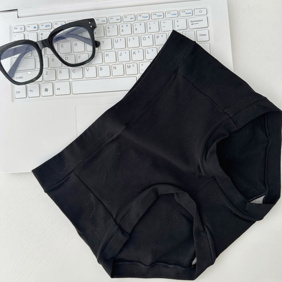 (Black,L)Boxer confortable N907 coton taille moyenne pour femme avec tissu respirant et design élégant idéal pour toutes saisons