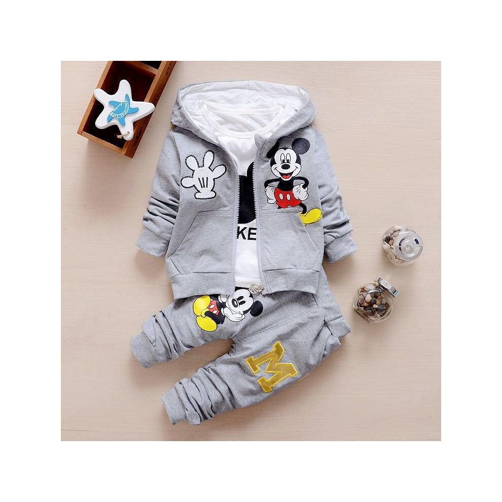 (Gray,100cm/39.37in)Ensemble de pantalons à capuche confortables à manches longues pour bébés garçons et filles âgés de 1 4 à