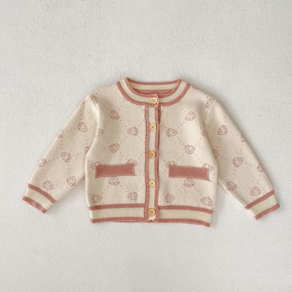 (Jacket,100cm/39.37in)Ensemble cardigan et barboteuse tricot automne bébé fille avec adorable motif ours