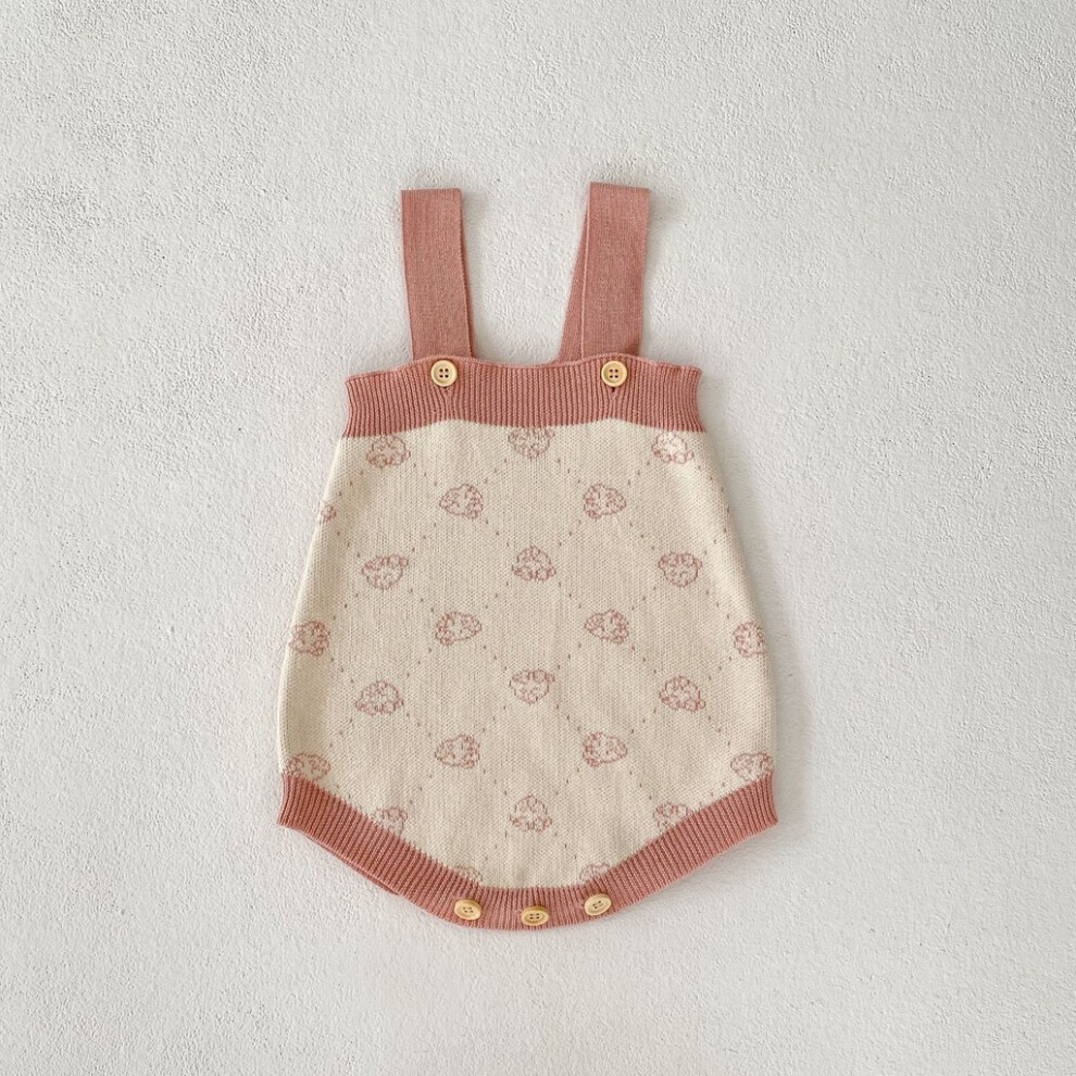 (Romper,90cm/35.43in)Ensemble cardigan et barboteuse tricot automne bébé fille avec adorable motif ours