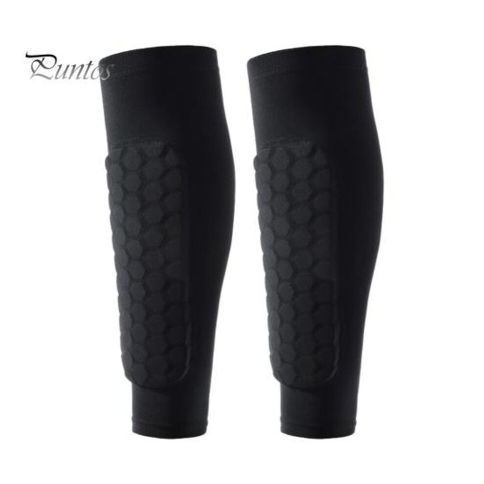 (black, XL 2pcs) 1pc/2pcs Soccer Shin Guards Calf Compression Sleeves With Honeycomb Pads Shin Splint Supports For Adults Kids
