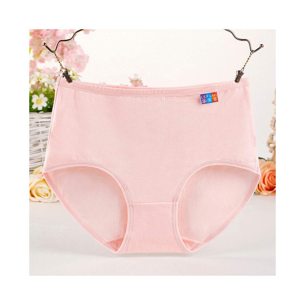 (Pink,XXL)Sous vêtement respirant confortable en coton mi-hauteur pour femme de couleurs unies