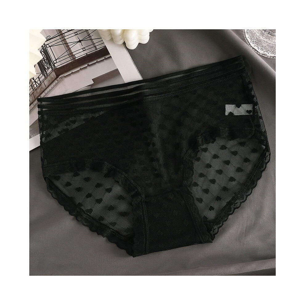 (Black,L)Sous-vêtement triangle dentelle confortable élégant pour femme en été couleurs et tissu respirant
