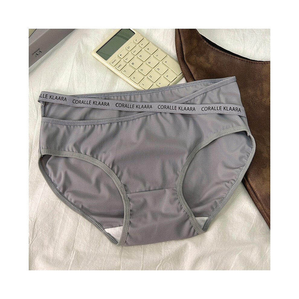 (GrayBlue,M)Sous vêtement femme polyvalent soie glacée lisse et doux triangle lingerie parfait pour printemps été et