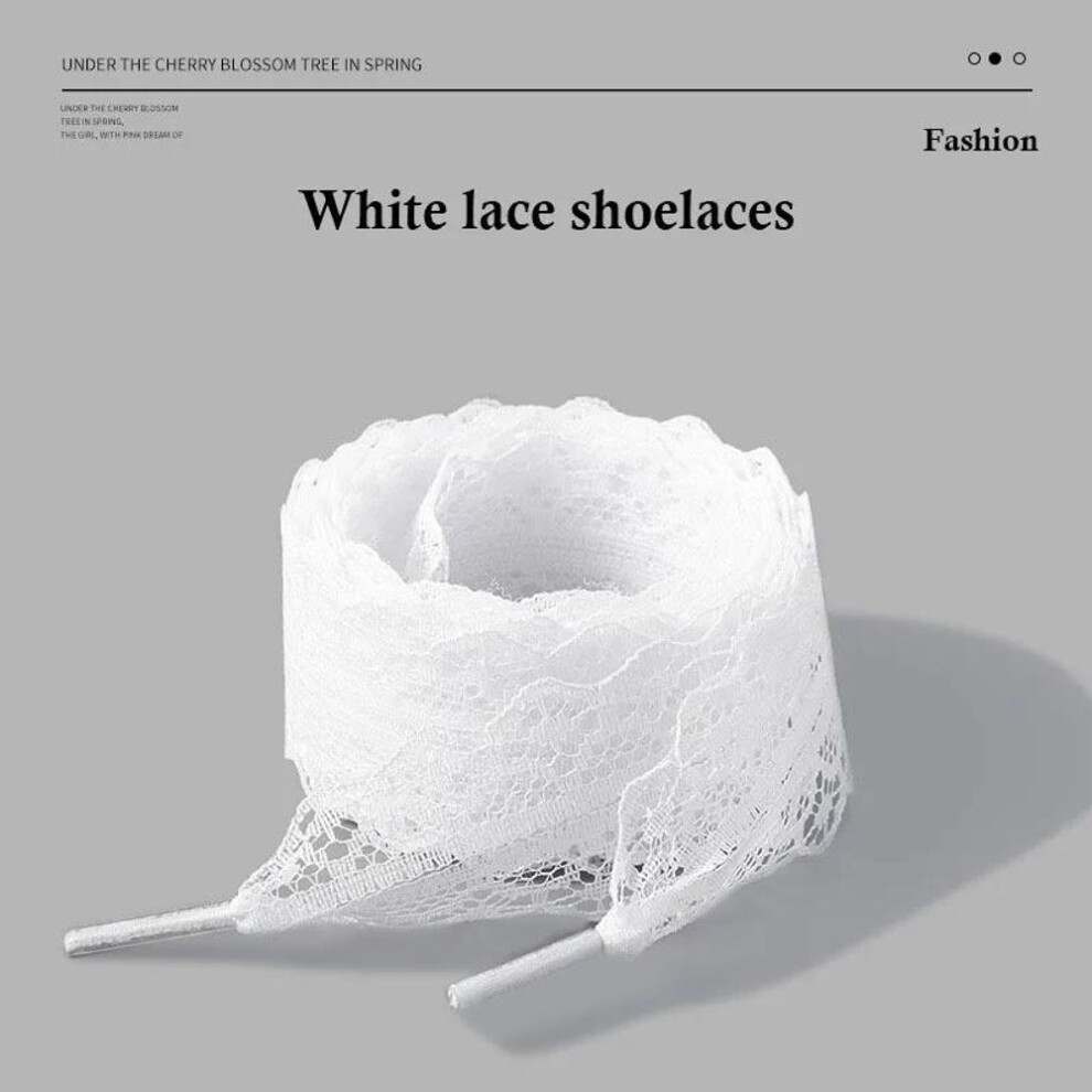 (white, 140cm) Fancy Lace 2.9cm Width Flat Shoelace For Sneakers Shoelaces For Women Casual Shoes Black White Shoe Laces Accessorices
