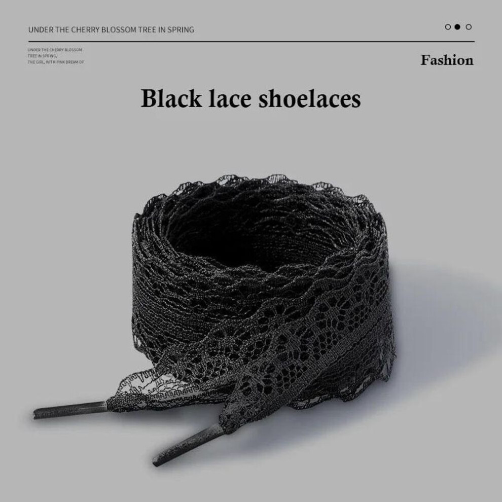 (black, 120cm) Fancy Lace 2.9CM Width Flat Shoelace for Sneakers Shoelaces for Women Casual Shoes Black White Shoe Laces Accessorices