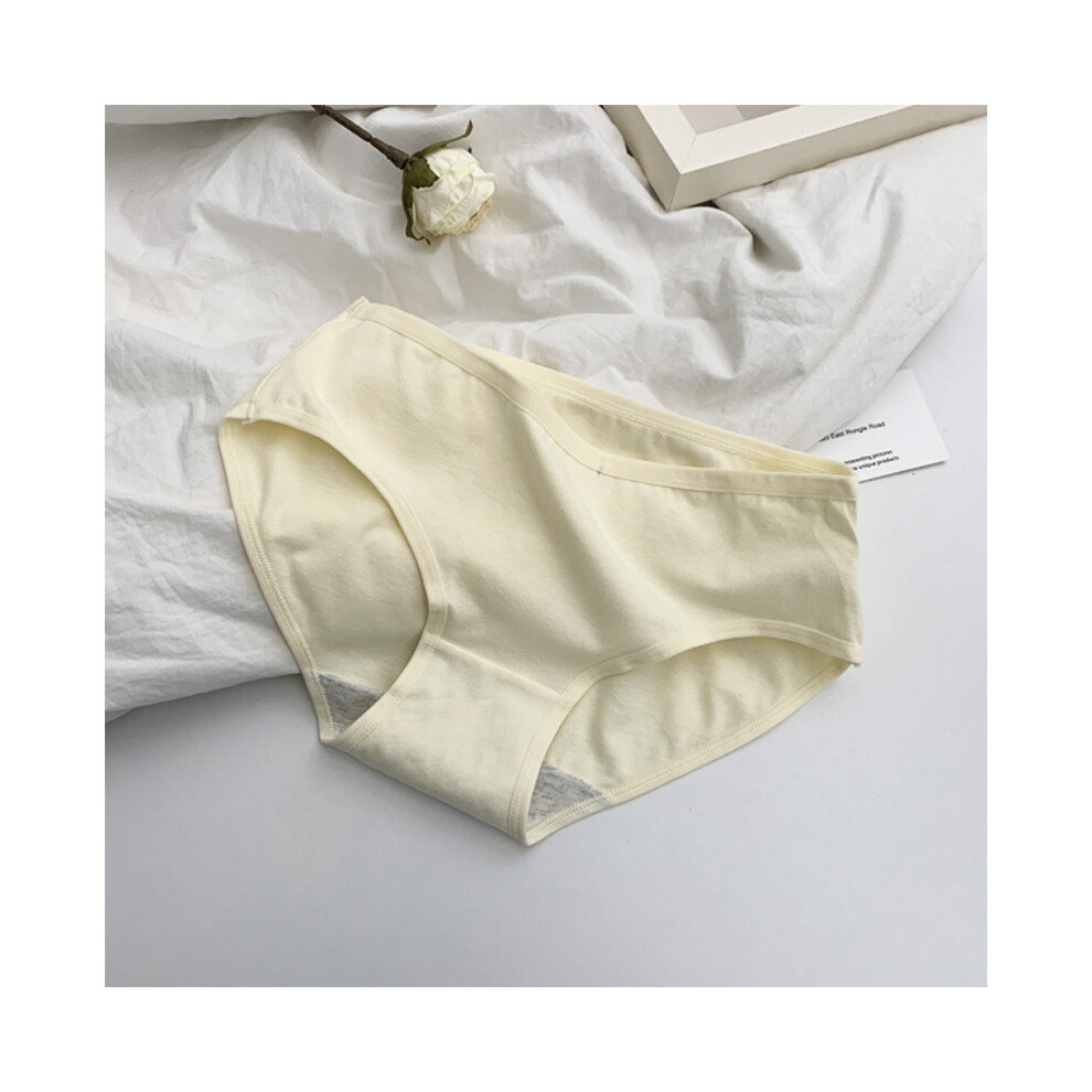 (Yellow,L)Sous-vêtements femme en coton antibactérien respirant disponibles dans des motifs élégants taille moyenne