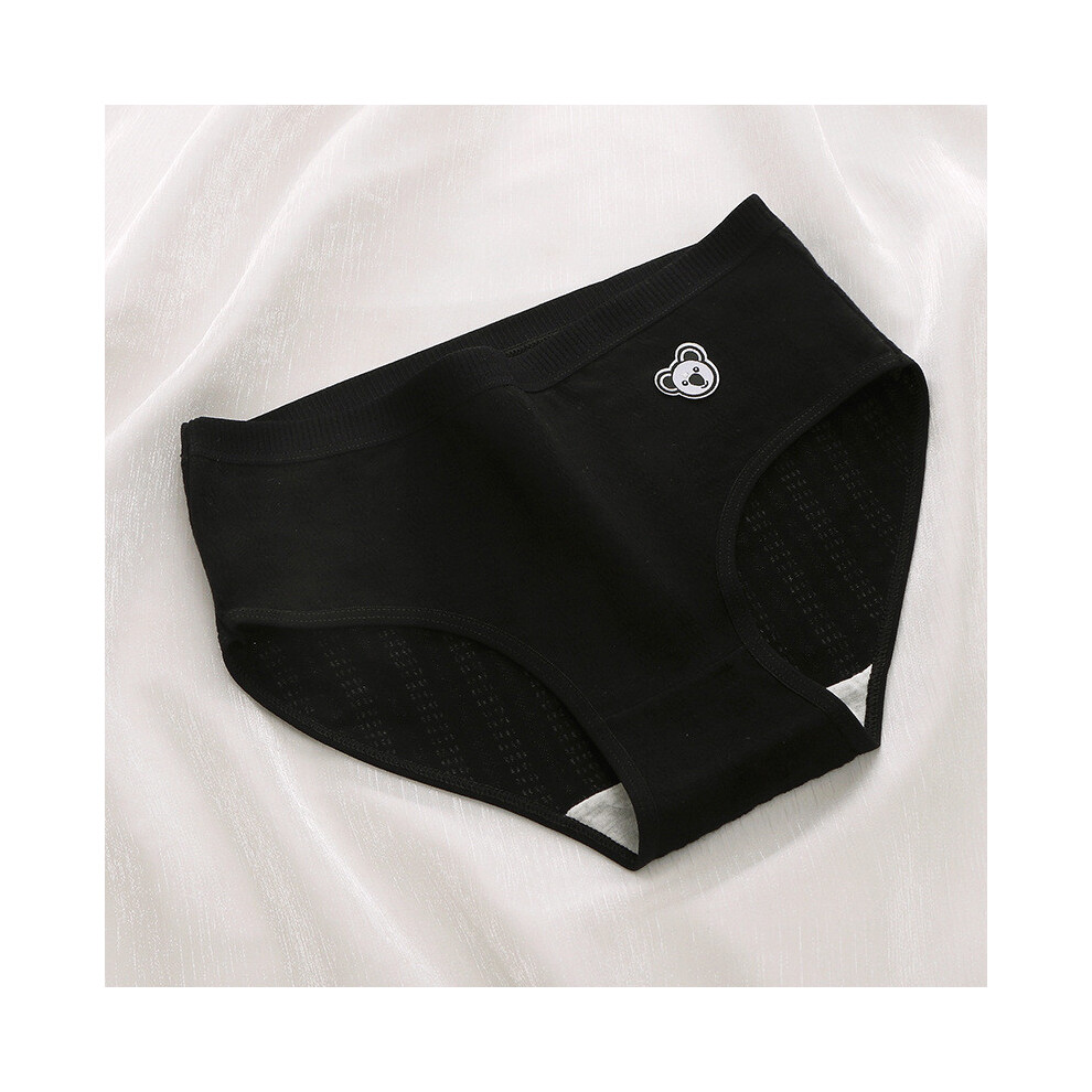 (Black Panda,XL)Joli sous vêtement coton thème dessin animé pour jeunes femmes avec confort respirant