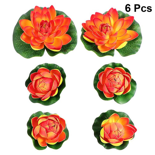 (As show, One size) 6pcs Lotus Flower Pond Decor 1