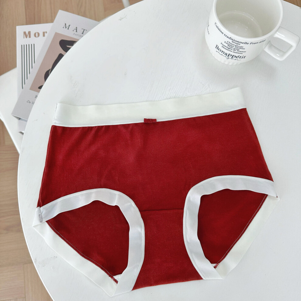 (Red)Ensemble caleçon femme taille haute confortable cachemire doux sensation respirant et élégant idéal pour automne et hiver