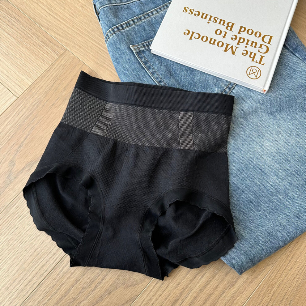 (Black)Sous vêtement femme chic sans couture taille haute avec tissu respirant pour confort toute la journée