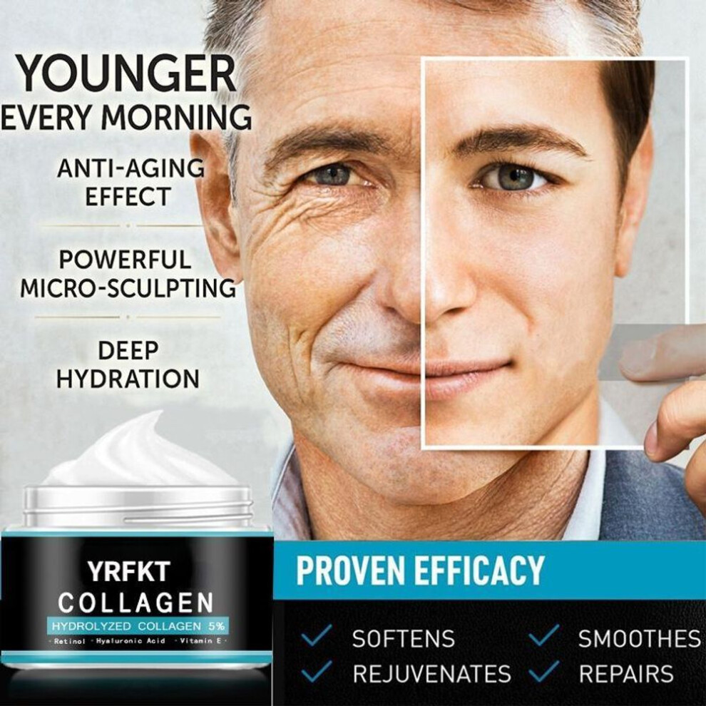 (30g) Men's Collagen Retinol Facial Moisturizing Natural Organic Day And Night Cream Anti Aging + Anti Wrinkle