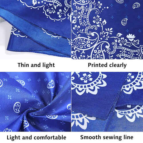 (As show, One size) 12pcs Printed Hankerchief 1