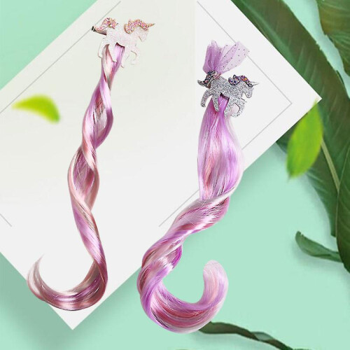 (As show, One size) 2pcs Hairpin Wig 2