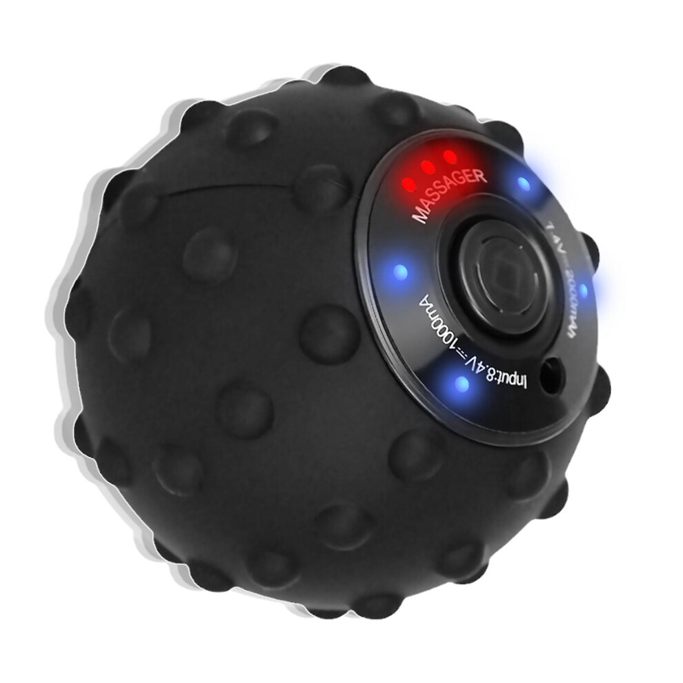 (As show, One size) 4 Speed Vibrating Massage Ball Mini Rechargeable Vibration Ball Pilates Yoga Back Muscle Recovery Ma