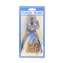 (As show, One size) Eyelet Hole Punch Pliers Multi-function Hole Puncher with 100pcs Metal Eyelets Manual Puncher Press